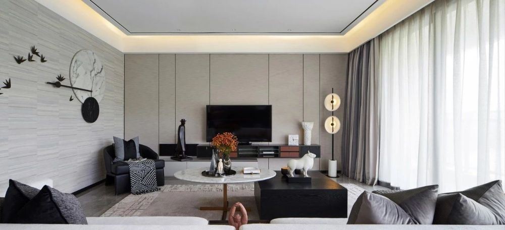 上饶室内装修仁山公园140平米四居-现代简约风格室内设计家装案例
